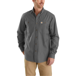 CARHARTT MENS RUGGED FLEX RELAXED FIT MIDWEIGHT CANVAS LONG-SLEEVE SHIRT-103554