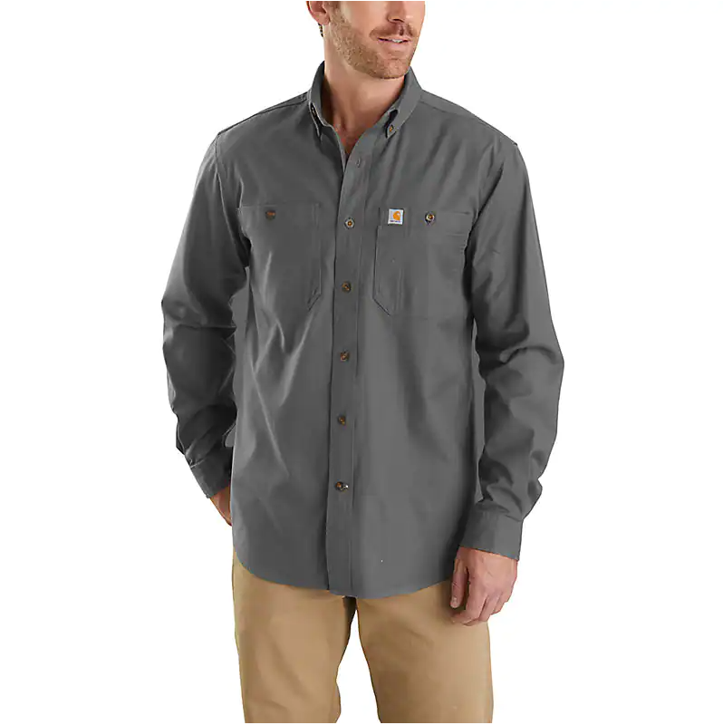 CARHARTT MENS RUGGED FLEX RELAXED FIT MIDWEIGHT CANVAS LONG-SLEEVE
