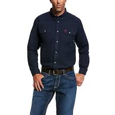 ARIAT MEN'S  FR  FEATHERLIGHT L/S FR WORK SHIRT IN NAVY-10022899