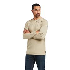 ARIAT FR BASELAYER L/S T-SHIRT IN KHAKI-10039464