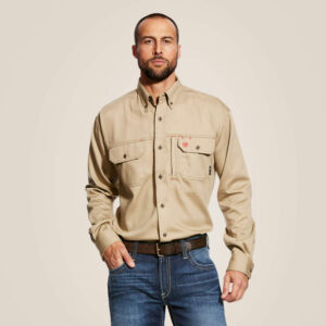 ARIAT MEN'S FR SOLID BACK VENT WORK SHIRT