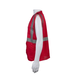 ANSI NON-RATED RED MESH SAFETY VEST FOR ENHANCED SAFETY & IDENTIFICATION