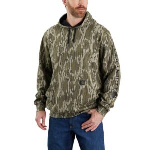LOOSE FIT MIDWEIGHT CAMO SLEEVE GRAPHIC SWEATSHIRT