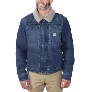 CARHARTT MEN'S RELAXED FIT DENIM SHERPA JACKET-106323