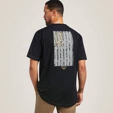 ARIAT MENS REBAR WORKMAN REFLECTIVE FLAG T SHIRT