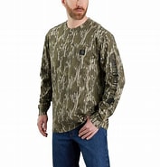 CARHARTT LOOSE FIT HEAVYWEIGHT L/S CAMO  T-SHIRT