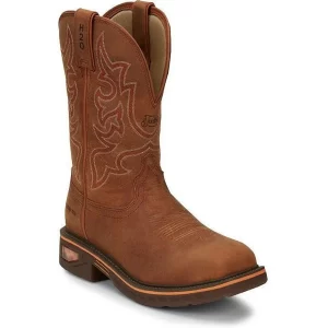 JUSTIN MEN'S WATERPROOF WESTERN WORK BOOTS-COMPOSITE TOE-CR4016