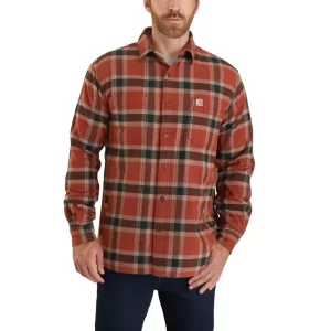 CARHARTT RUGGED FLEX RELAXED FIT FLANNEL FLEECE-LINED PLAID SHIRT