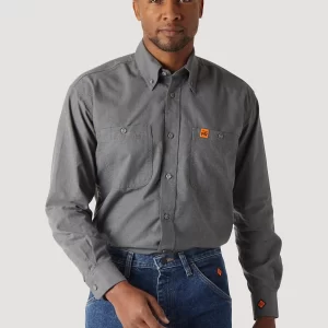 WRANGLER MEN'S FRRIGGS TWILL SOLID WORK SHIRT-FR3W01